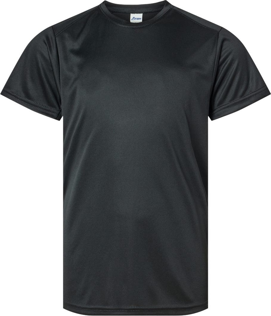 Front View of Black Youth Islander Performance T-Shirt - 208Y