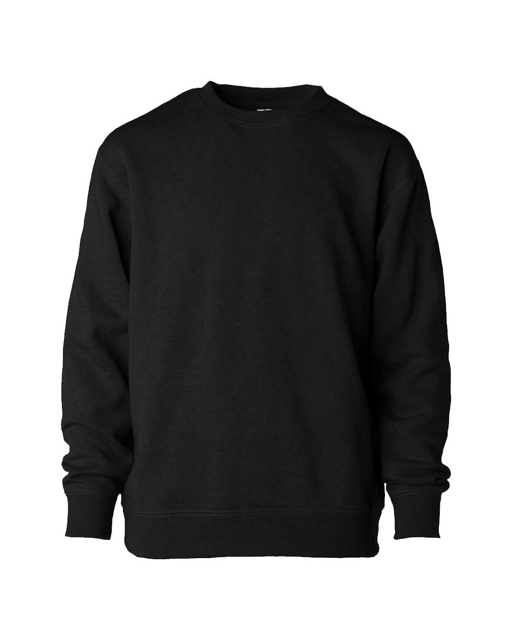Front View of Black Youth Lightweight Special Blend Crewneck Sweatshirt - PRM15YSBC