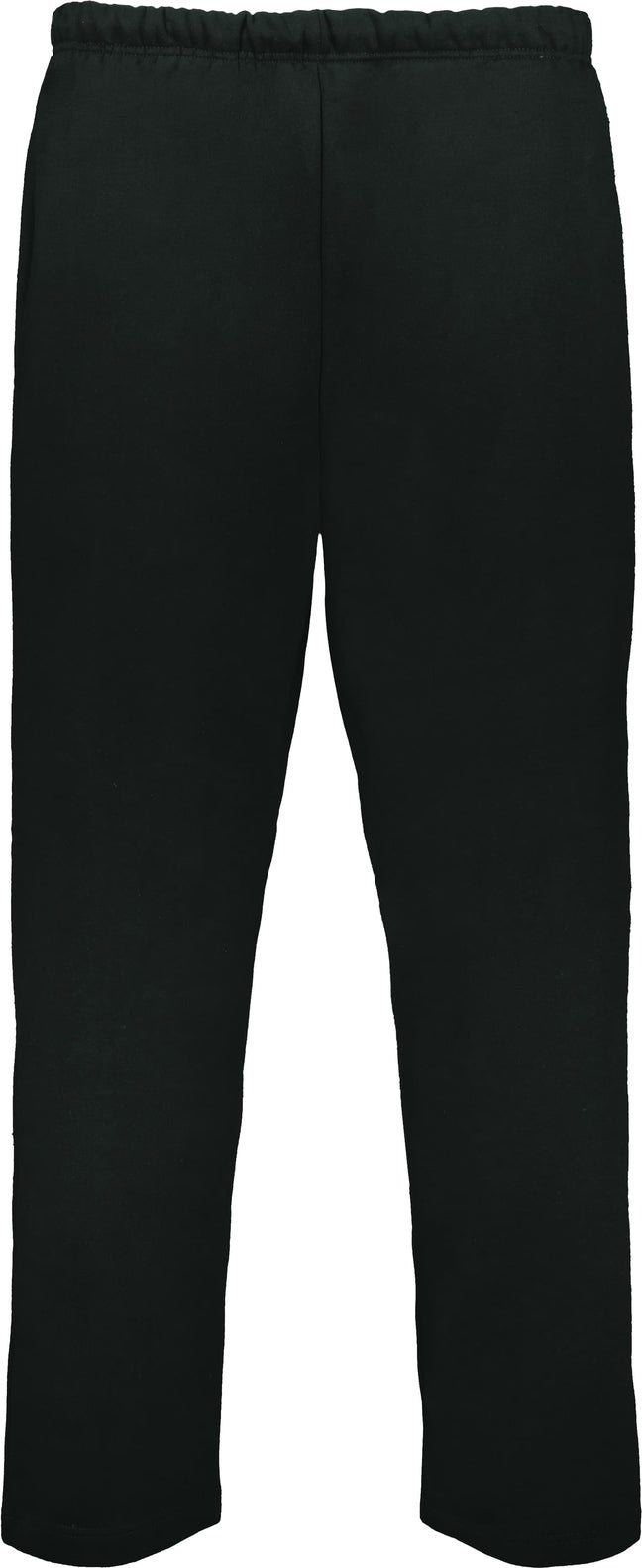 Front View of BLACK YOUTH OPEN BOTTOM FLEECE PANT