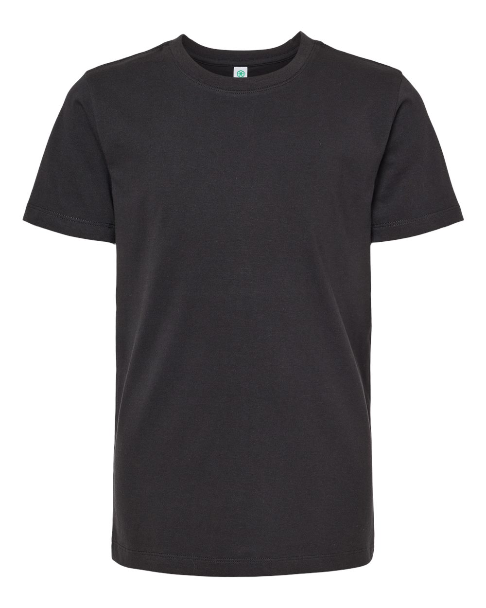 Front View of Black Youth Organic T-Shirt - 402