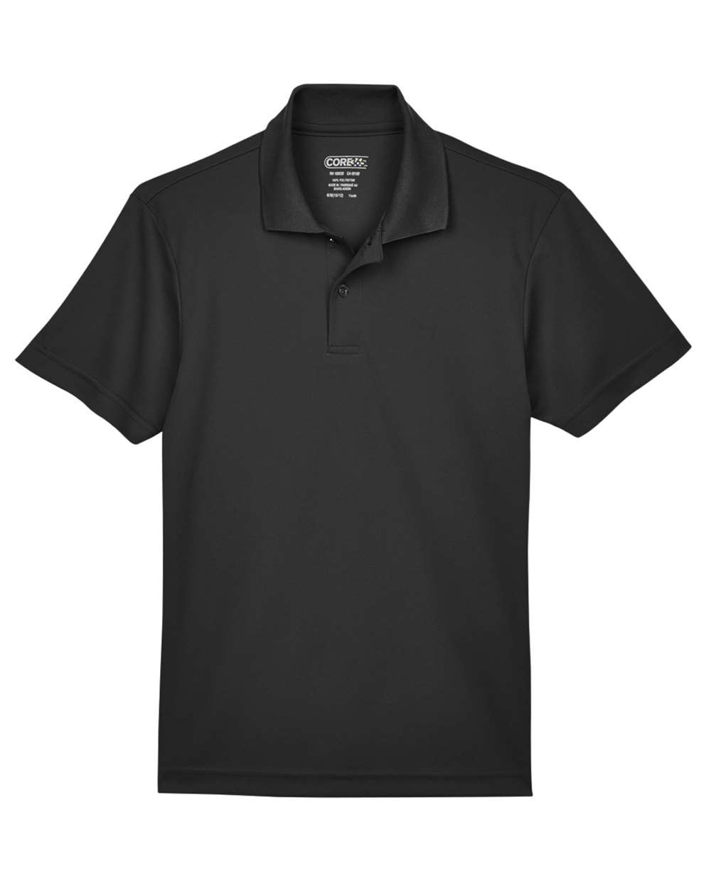 Front View of Black Youth Origin Performance Piqué Polo - 88181Y