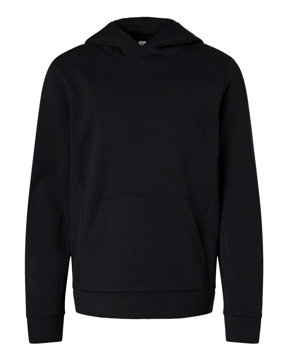 Front View of Black Youth Squad Hooded Tech Fleece Pullover - TT400Y