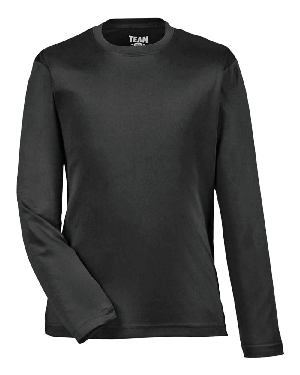 Front View of Black Youth Zone Performance Long Sleeve T-Shirt - TT11YL