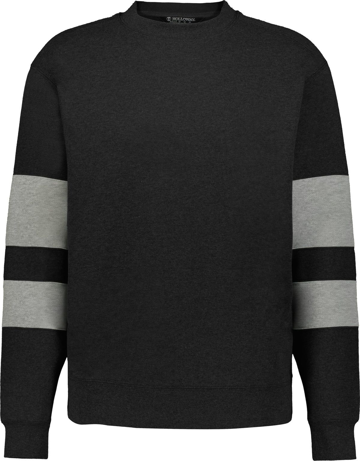 Front View of BLACK/CHARCOAL HEATHER JACKSON WAY CREW
