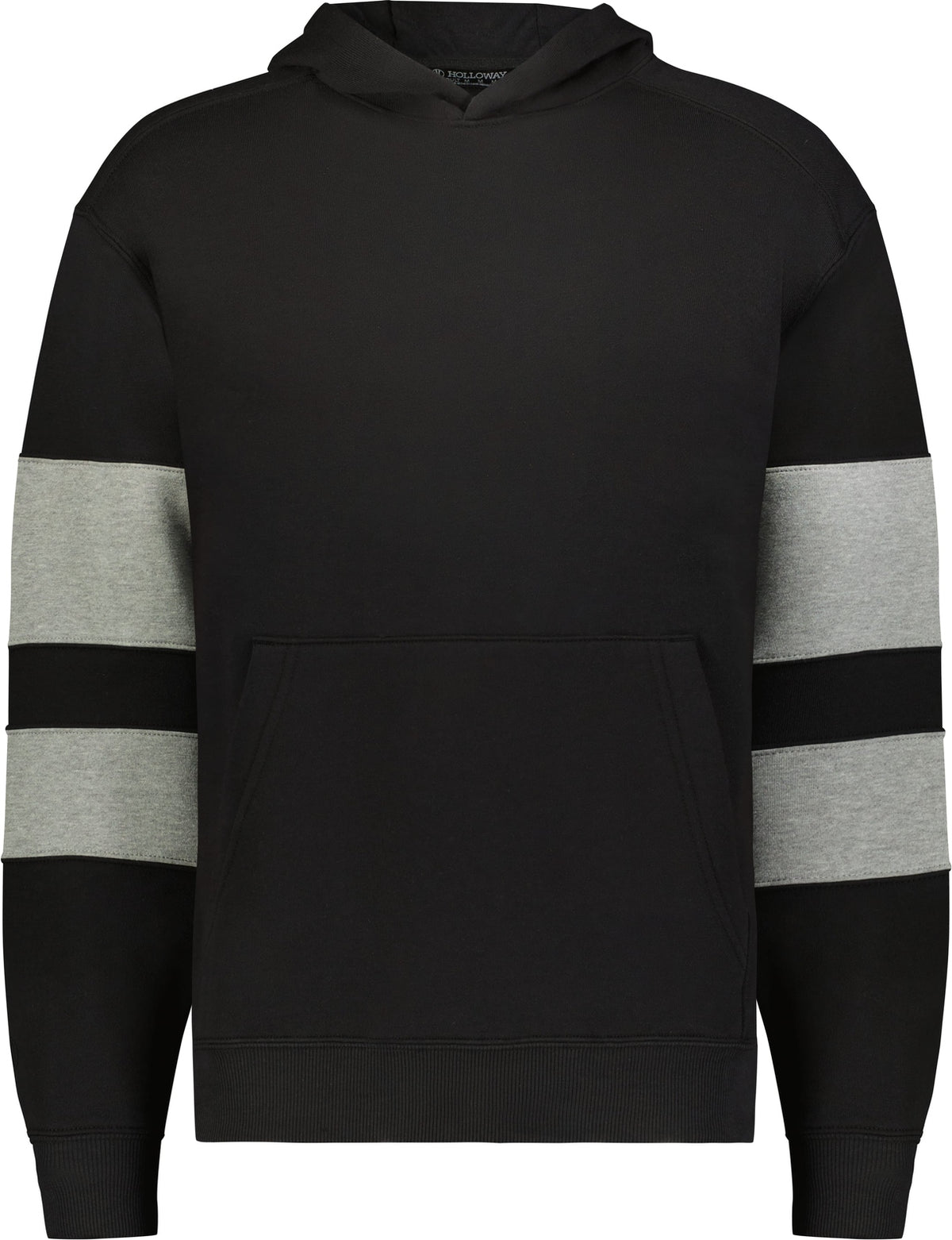 Front View of BLACK/CHARCOAL HEATHER YTH JACKSON WAY HOODIE