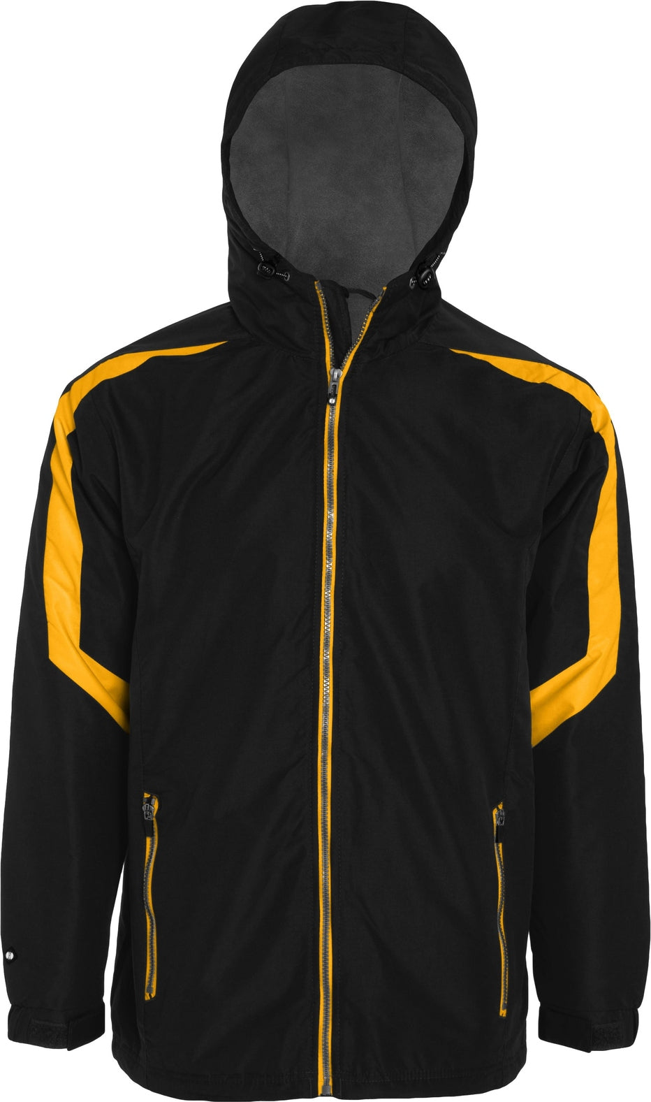 Front View of BLACK/LIGHT GOLD CHARGER JACKET