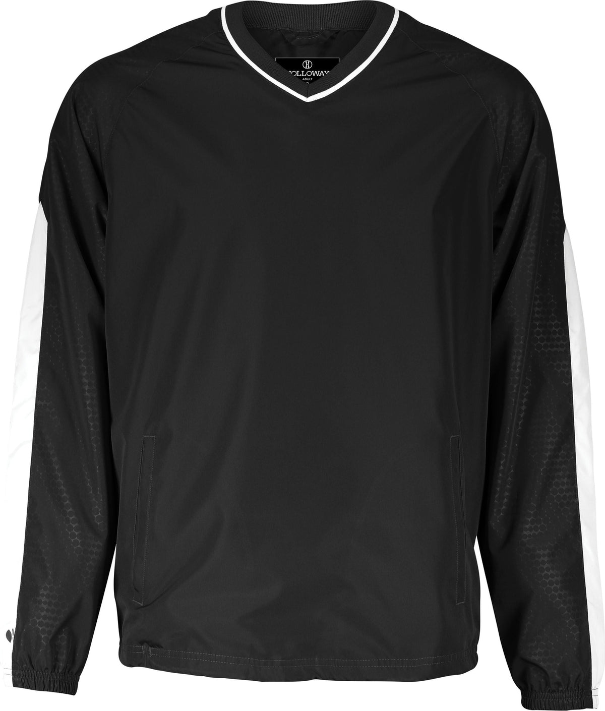 Front View of BLACK/WHITE BIONIC PULLOVER WINDSHIRT