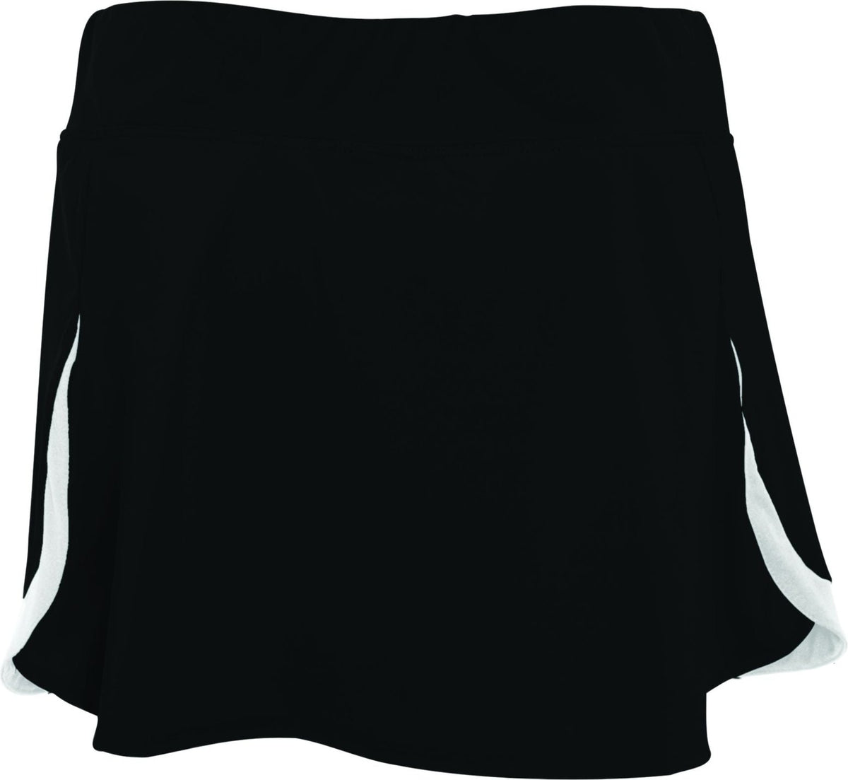 Front View of BLACK/WHITE LDS ACTION COLOR BLOCK SKORT
