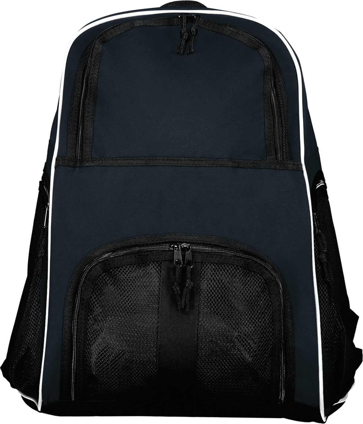 Front View of BLACK/WHITE PLAYER BACKPACK