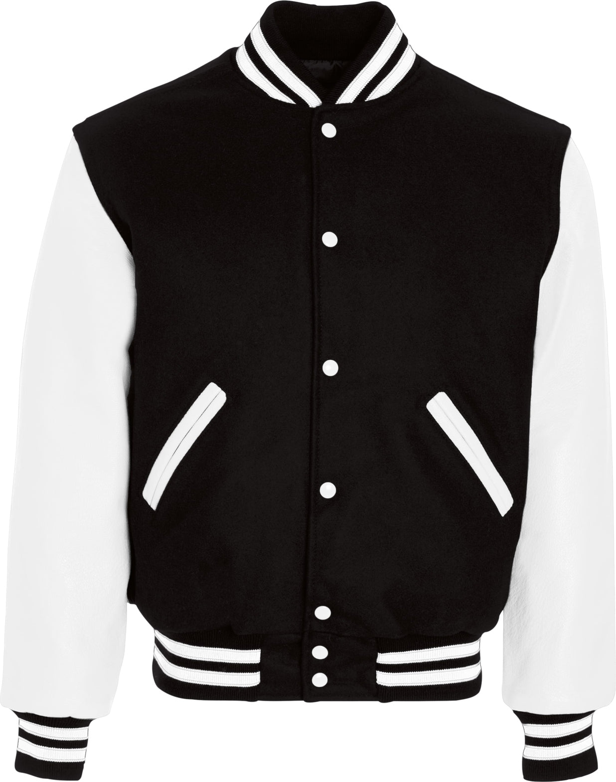 BLACK/WHITE VARSITY WOOL JACKET