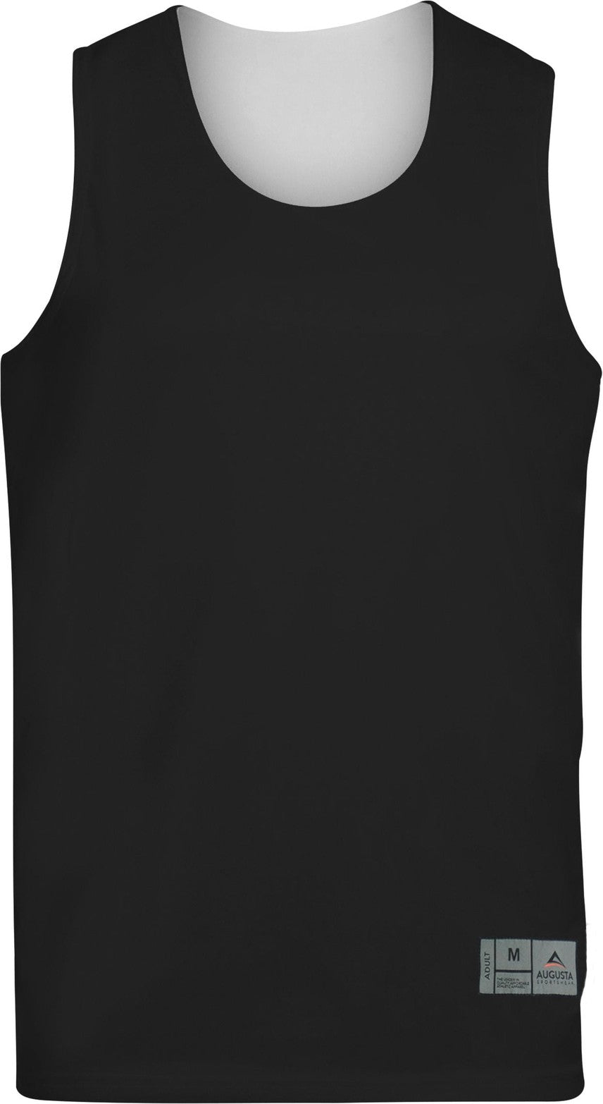 Front View of BLACK/WHITE YOUTH REVERSIBLE WICKING TANK