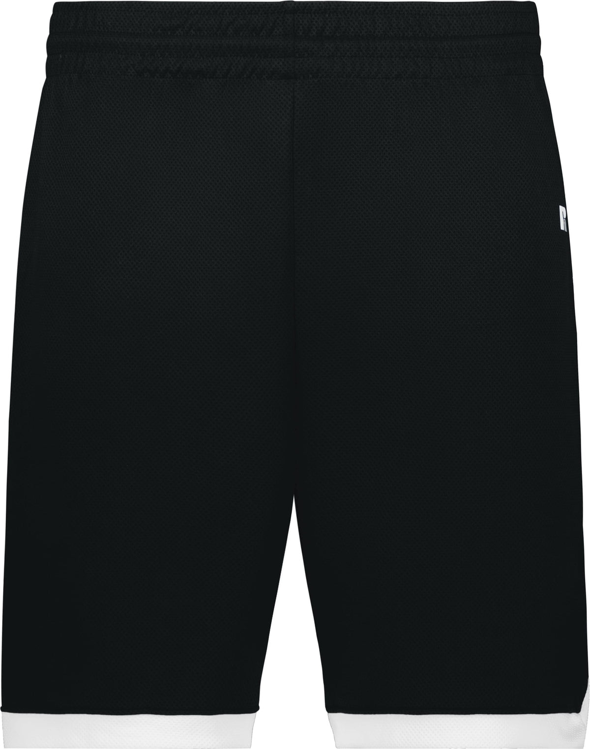 Front View of BLACK/WHITE YTH COOLCORE ELITE SHORTS