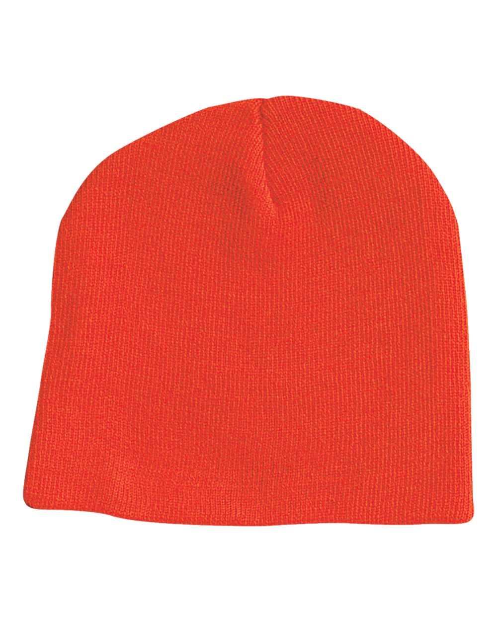 Front View of Blaze Orange 8" Beanie - SP08