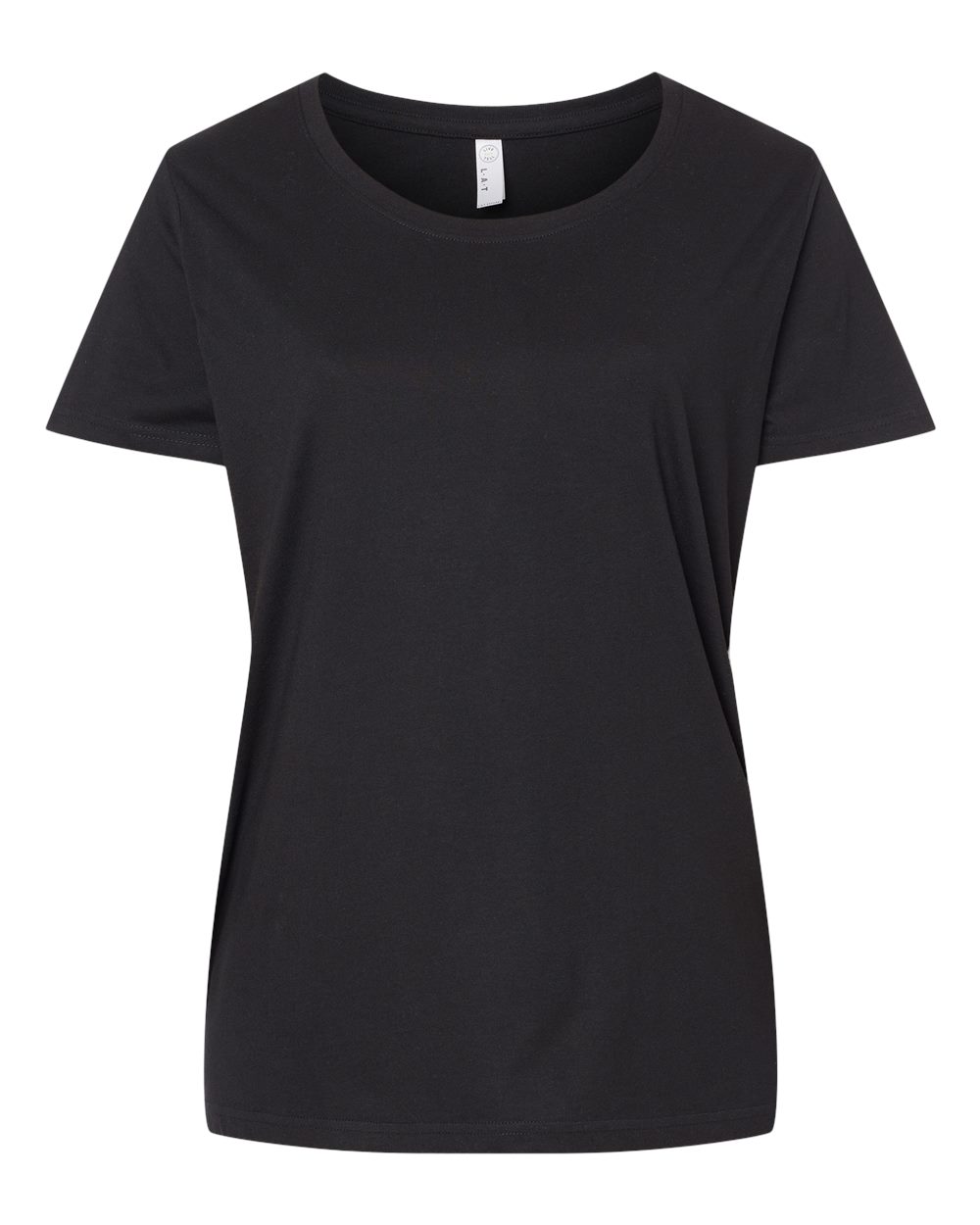 Front View of Blended Black Curvy Collection Women's Fine Jersey Tee - 3816