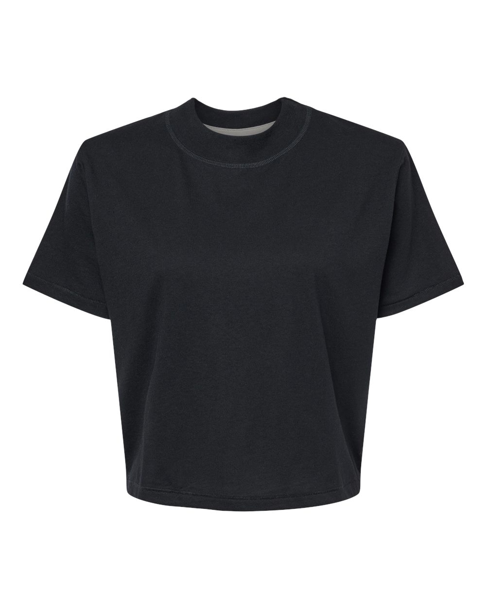 Front View of Blended Black Women's Boxy Tee - 3518