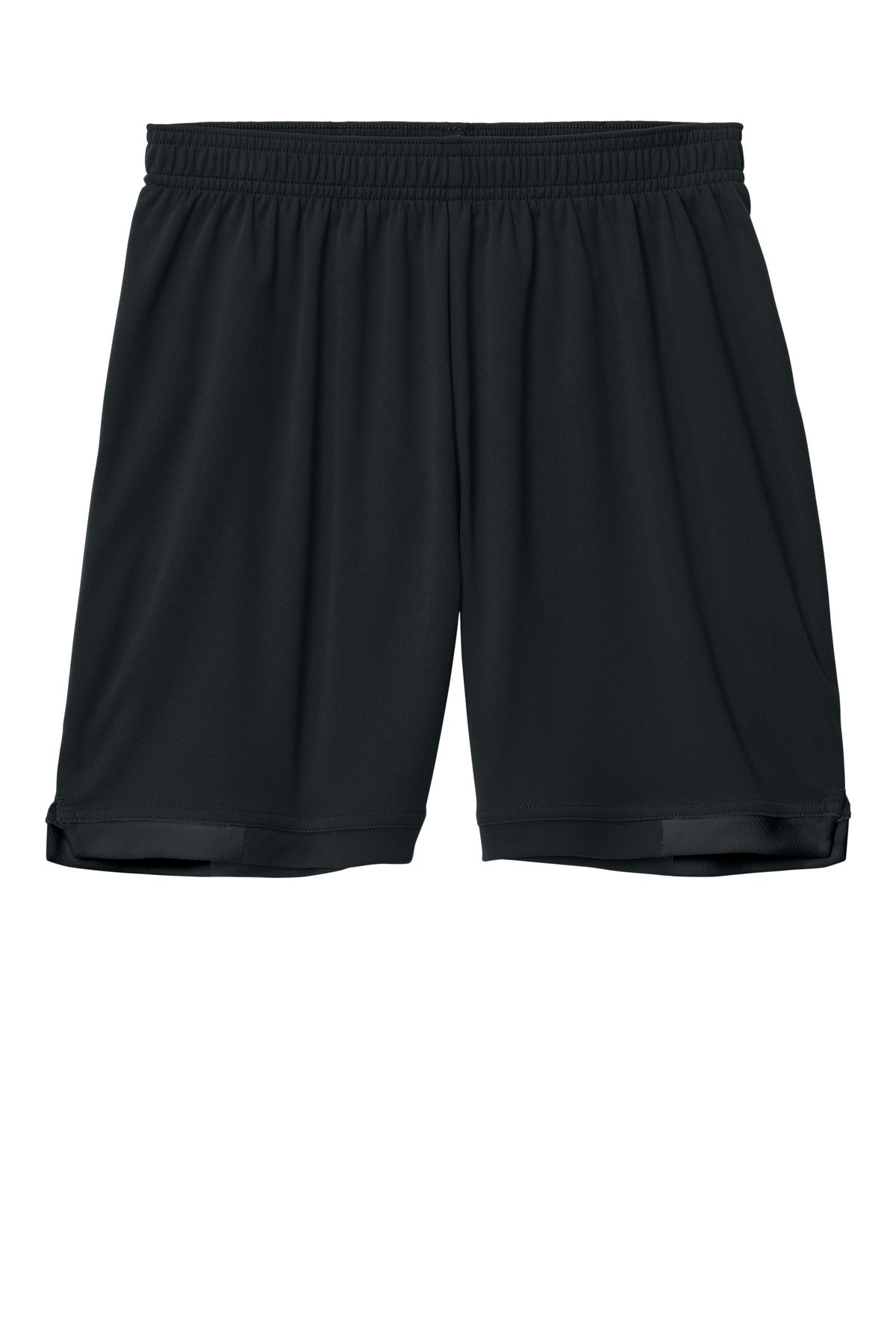 Front View of Blk/Blk Sport-Tek Youth Club 5" Short YST442