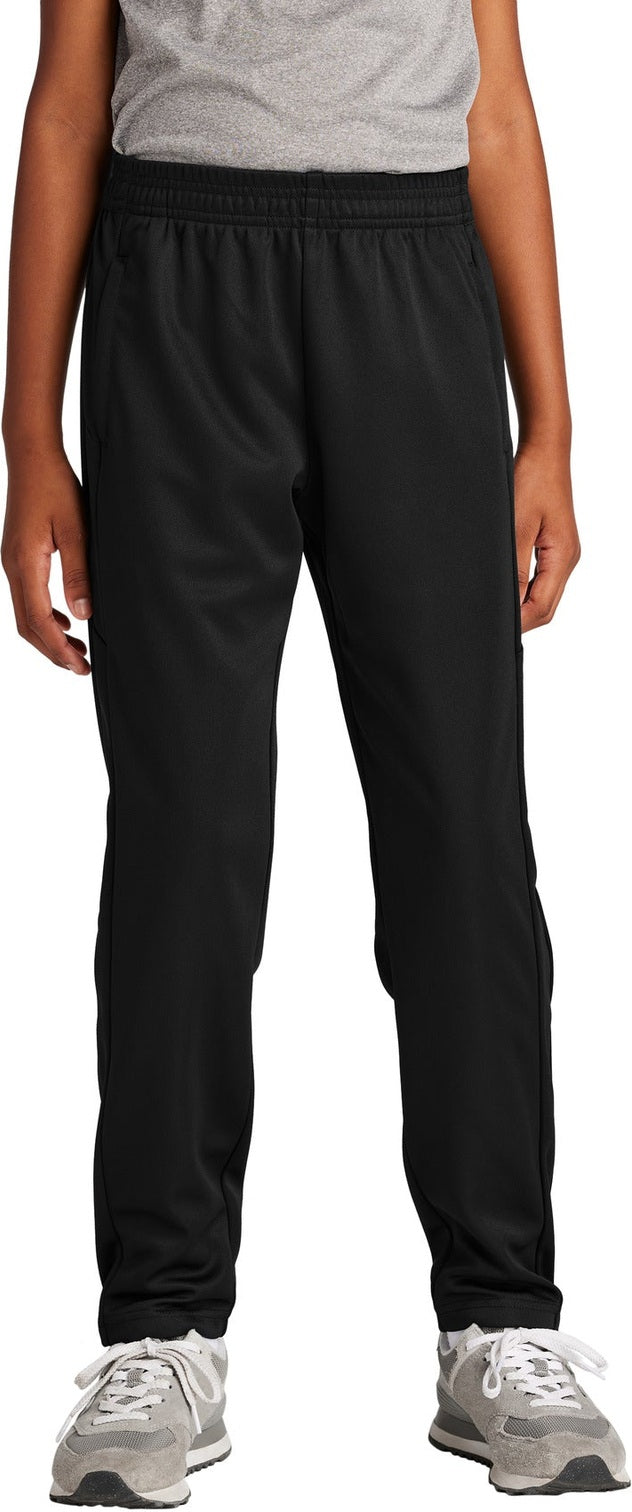 Front View of Blk/Blk Sport-Tek Youth Travel Pant YPST800