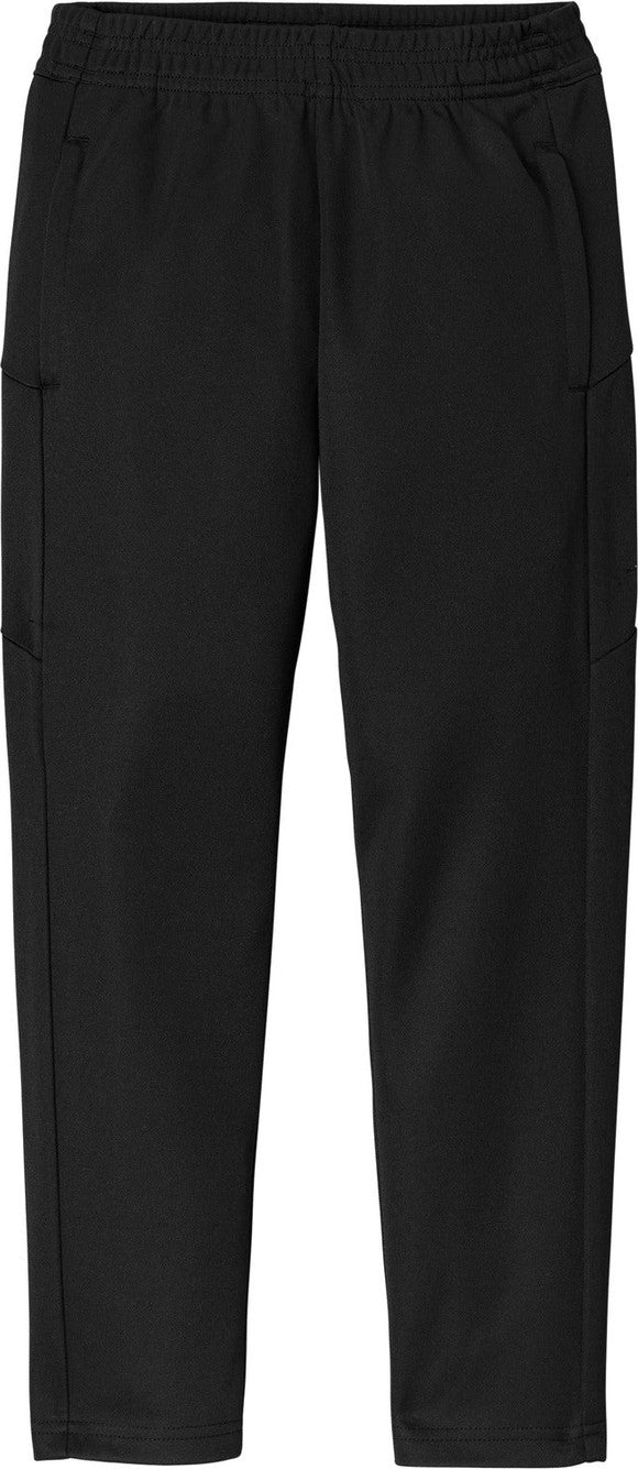 Front View of Blk/Blk Sport-Tek Youth Travel Pant YPST800