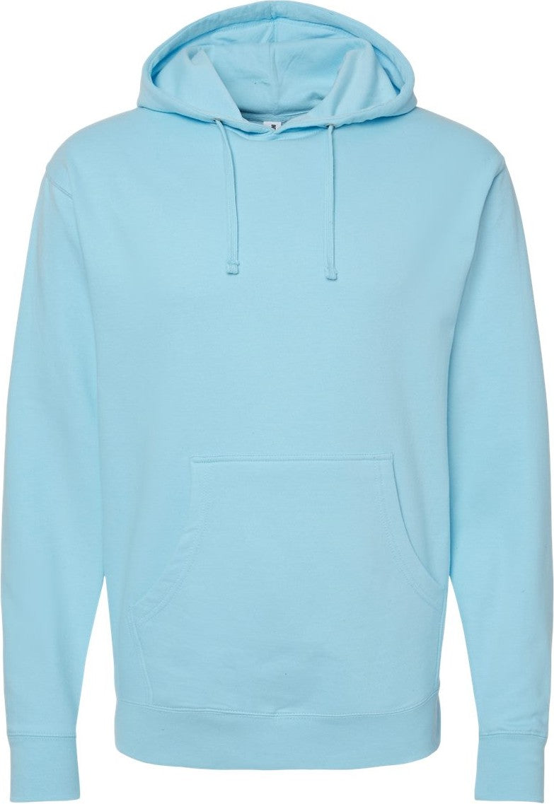 Front View of Blue Aqua Midweight Hooded Sweatshirt - SS4500