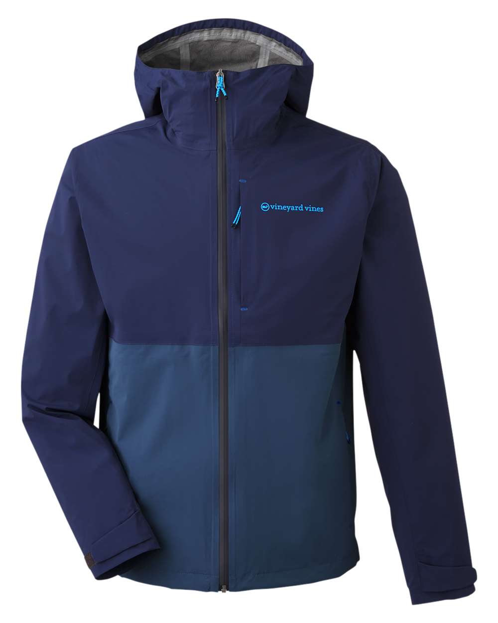 Front View of Blue Blazer On-The-Go Packable Rain Shell - O001647