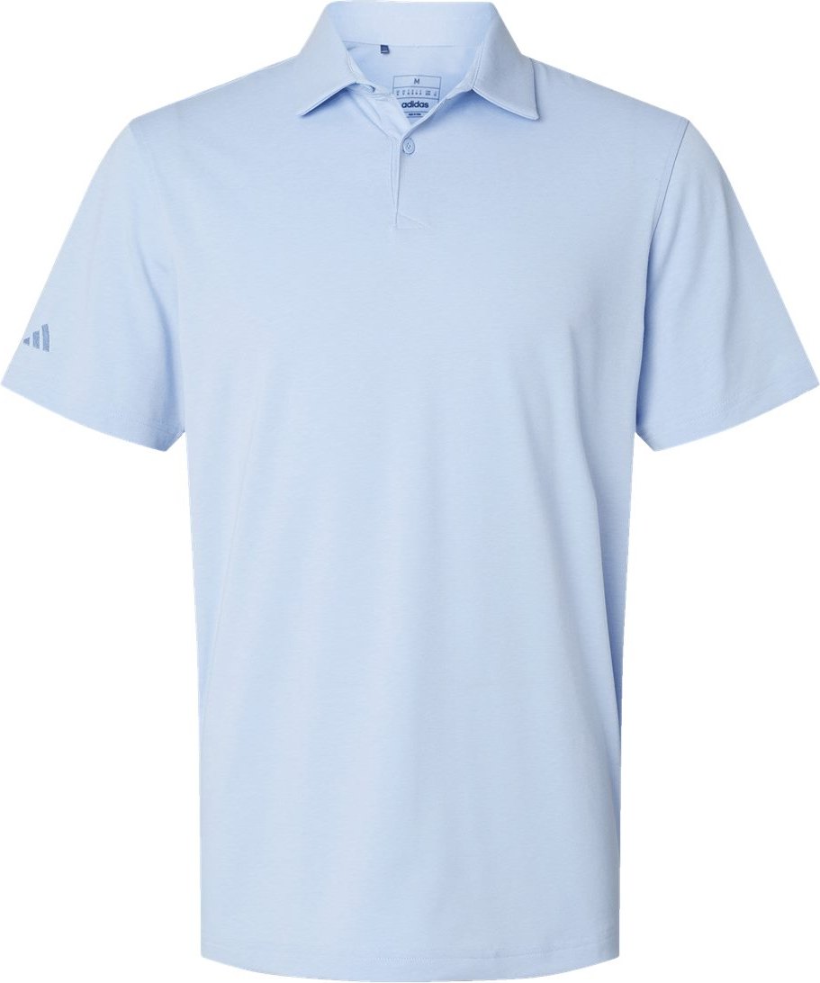 Front View of Blue Dawn Melange Blend Polo - A590