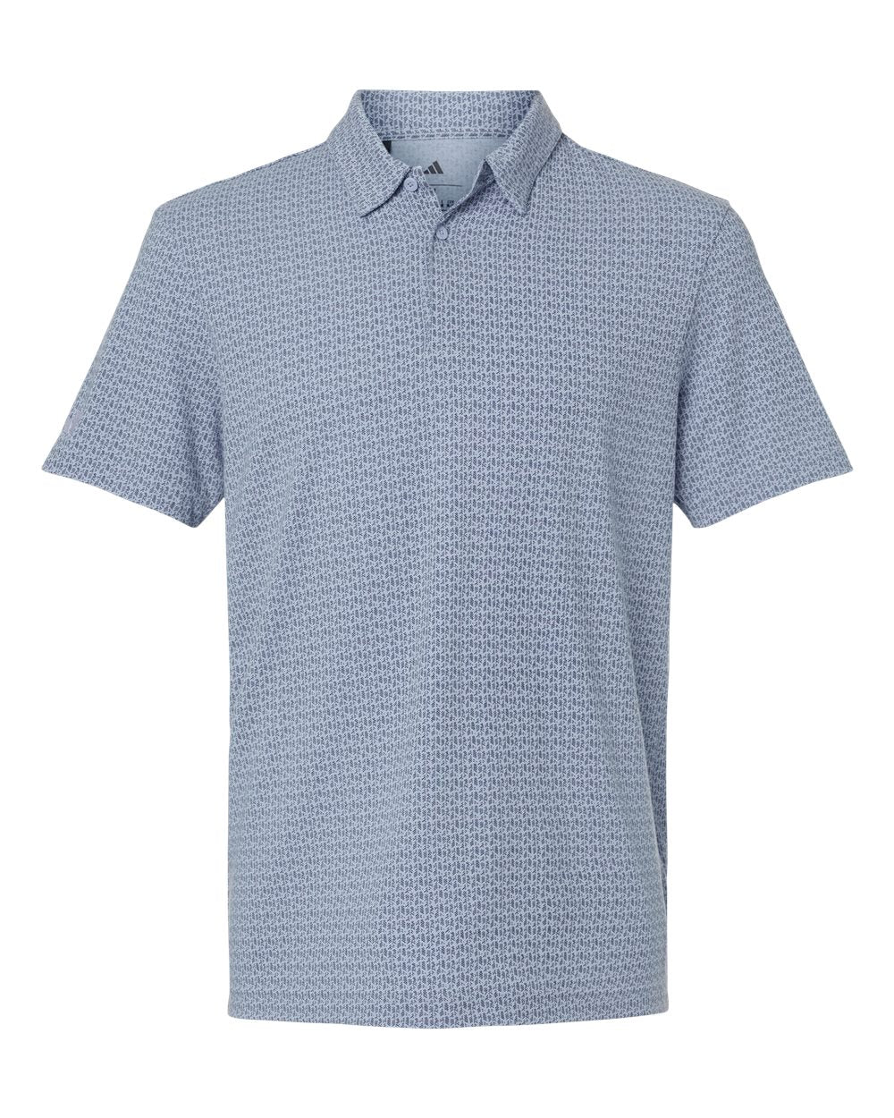 Front View of Blue Dawn Melange Printed Blend Polo - A702