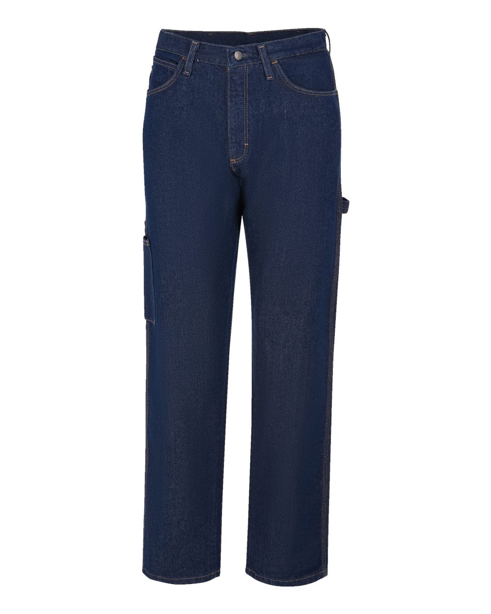 Front View of Blue Denim - 36I Flame Resistant Pre-Washed Denim Dungaree - PEJ8
