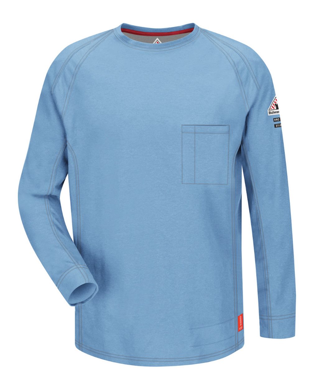 Front View of Blue Flame Resistant Long Sleeve Shirt - Tall Sizes - QT32T