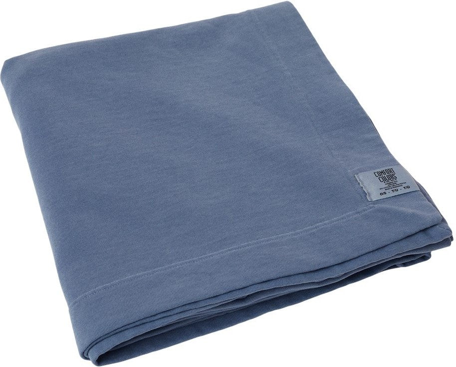 Front View of Blue Jean Garment-Dyed Fleece Dorm Blanket - 15BT
