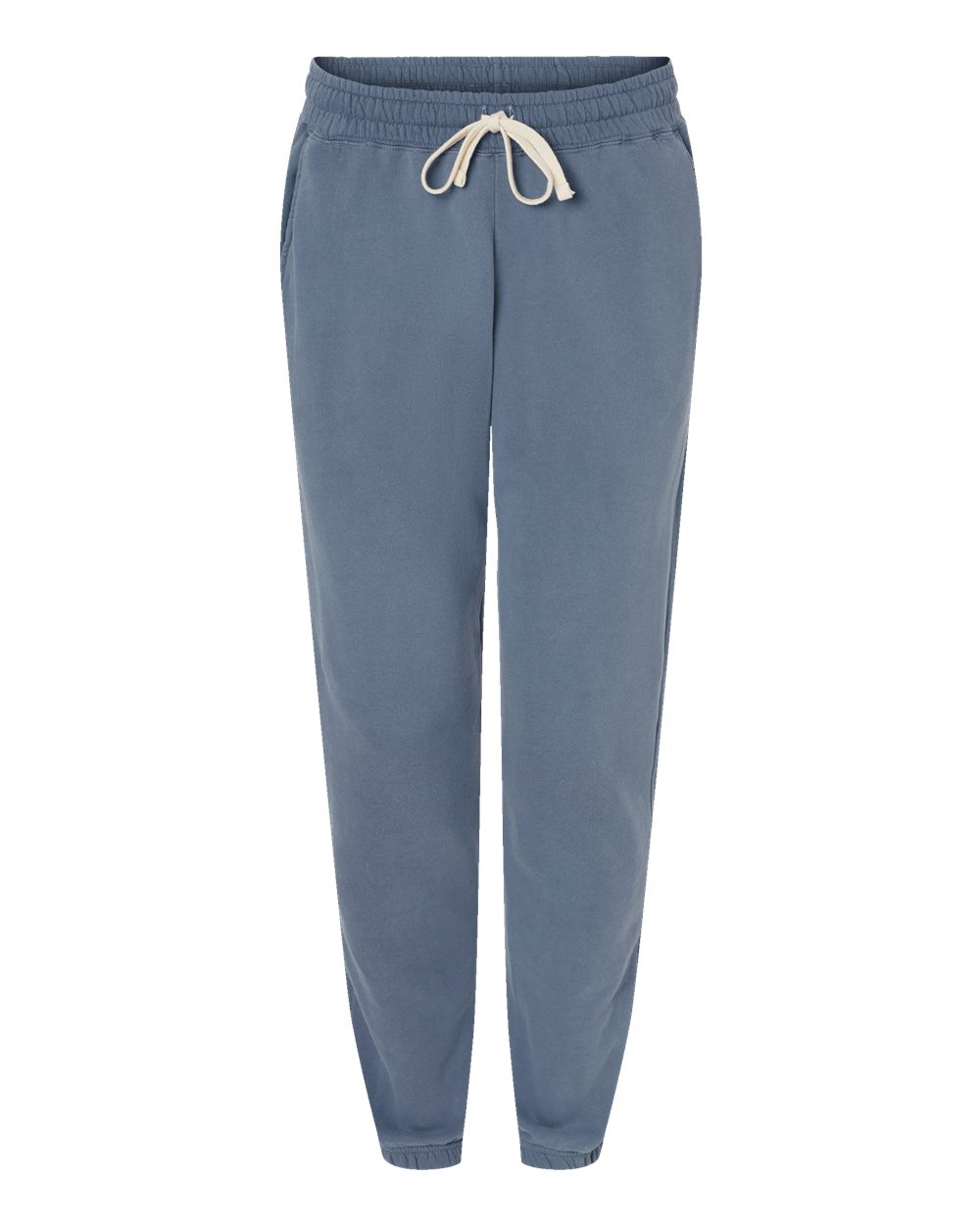 Front View of Blue Jean Garment-Dyed Lightweight Fleece Sweatpants - 1469