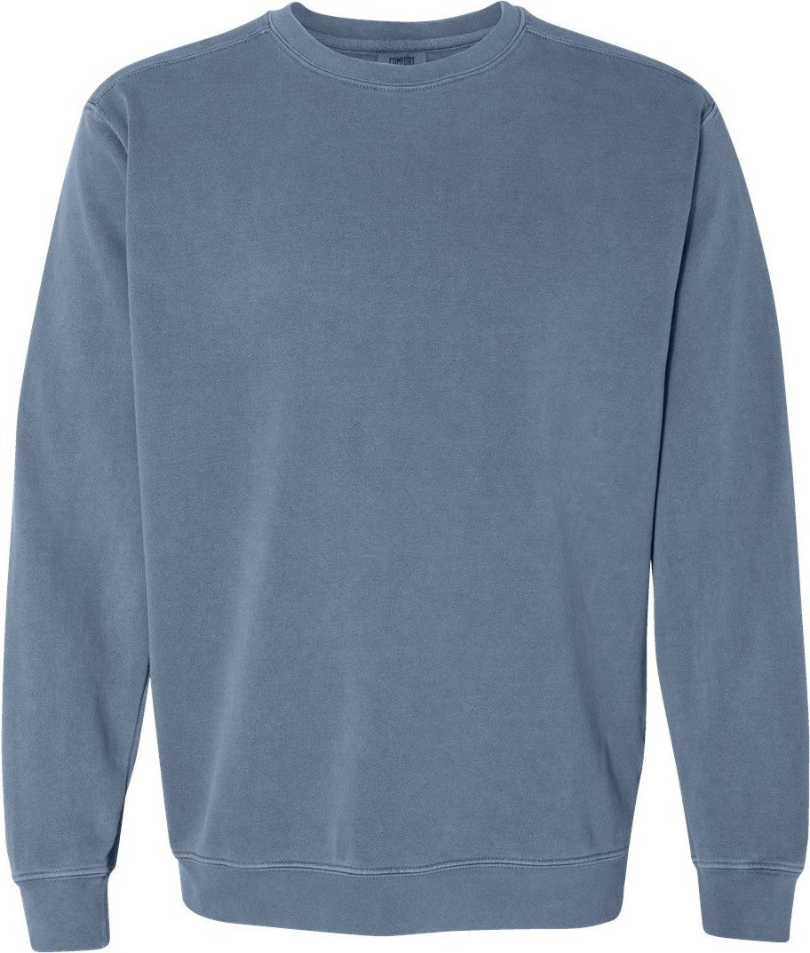 Front View of Blue Jean Garment-Dyed Sweatshirt - 1566