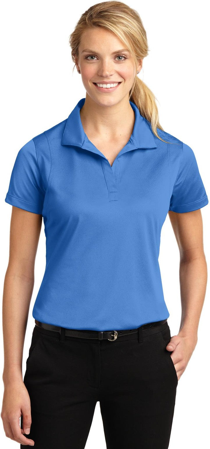Front View of Blue Lake Sport-Tek Women's Micropique Sport-Wick Polo. LST650