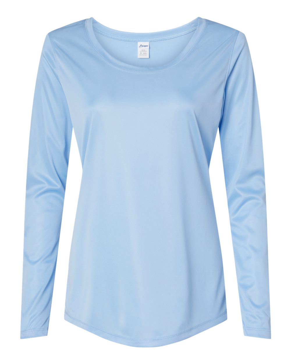 Front View of Blue Mist Women's Long Islander Performance Long Sleeve T-Shirt - 214