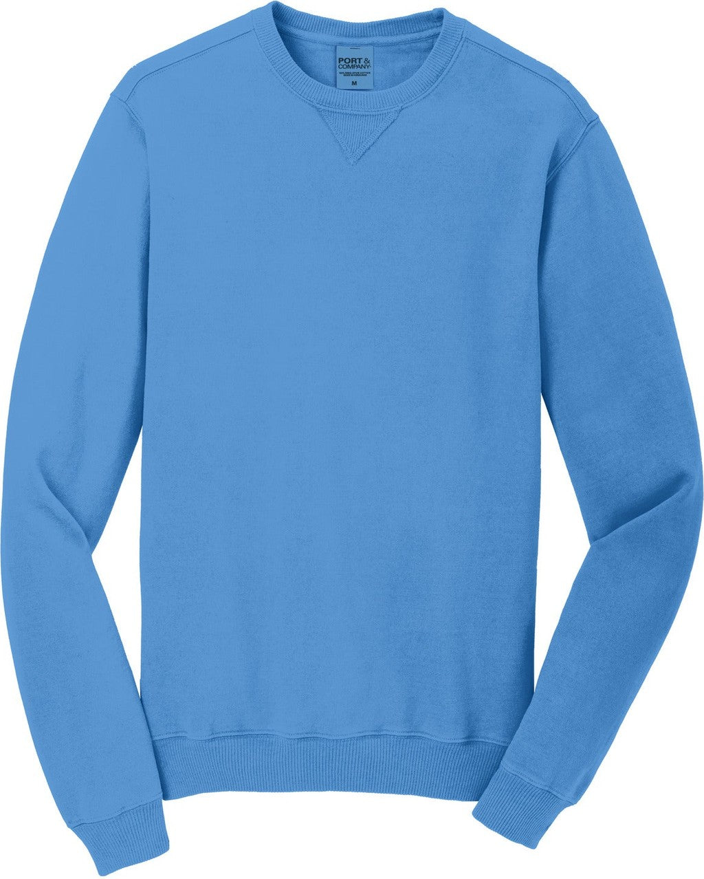 Front View of Blue Moon Port & Co Beach Wash Garment-Dyed Crewneck Sweatshirt PC098