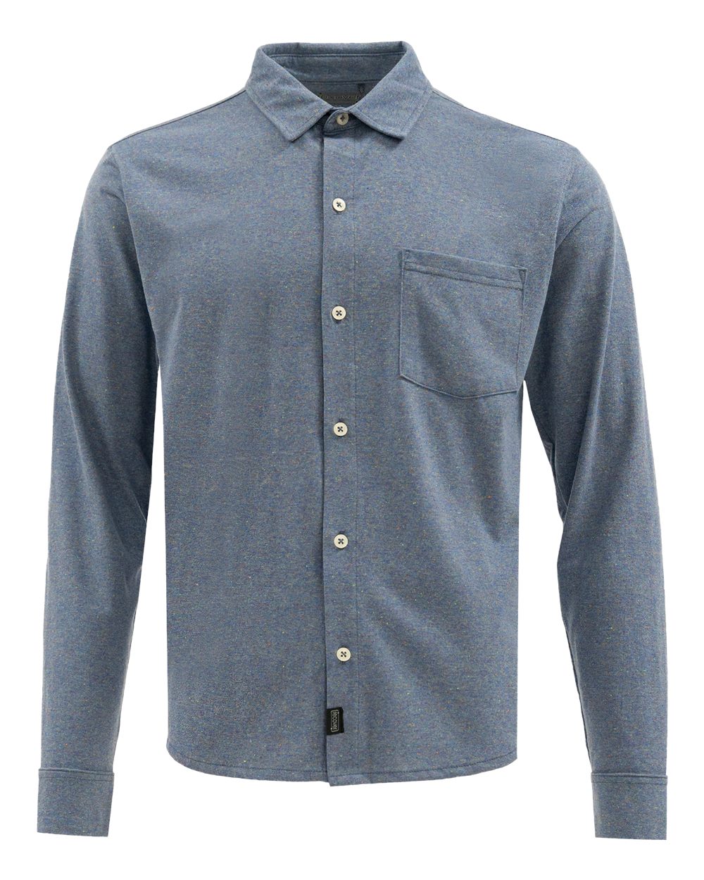 Front View of Blue Rainbow Eco Button Down Shirt - EC650