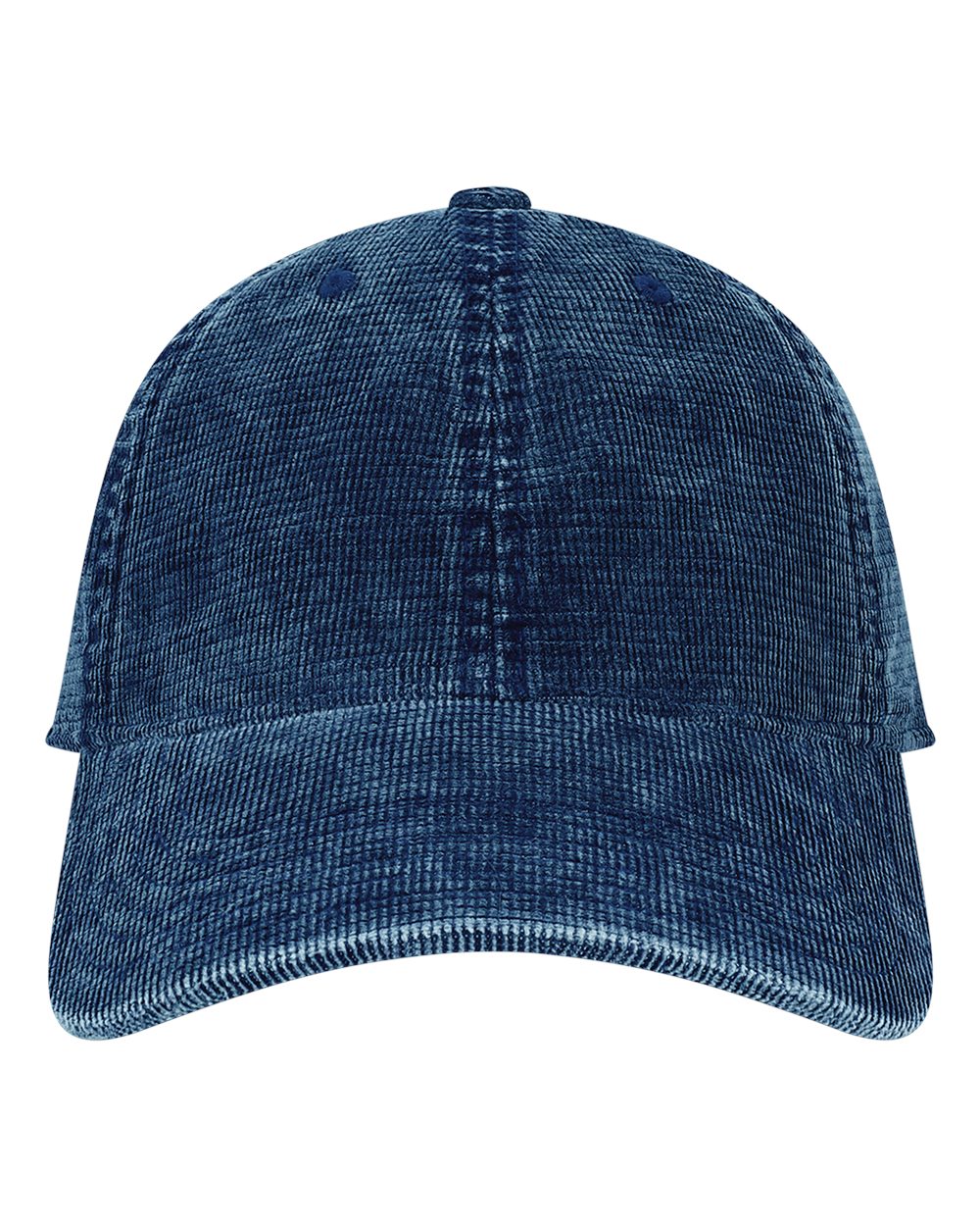 Front View of Blue Salt Wash Corduroy Cap - SALT