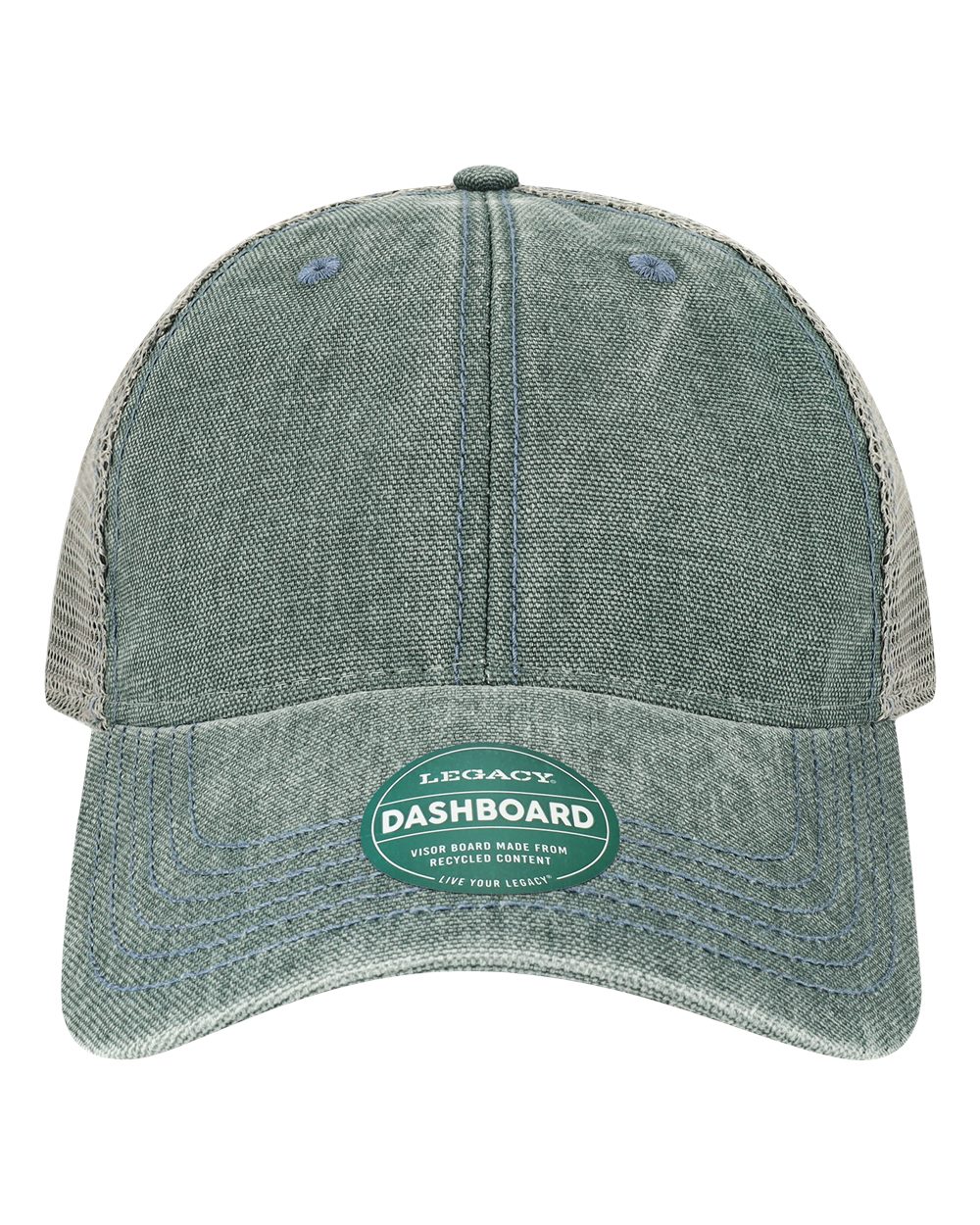 Front View of Blue Steel/ Grey Dashboard Trucker Cap - DTA