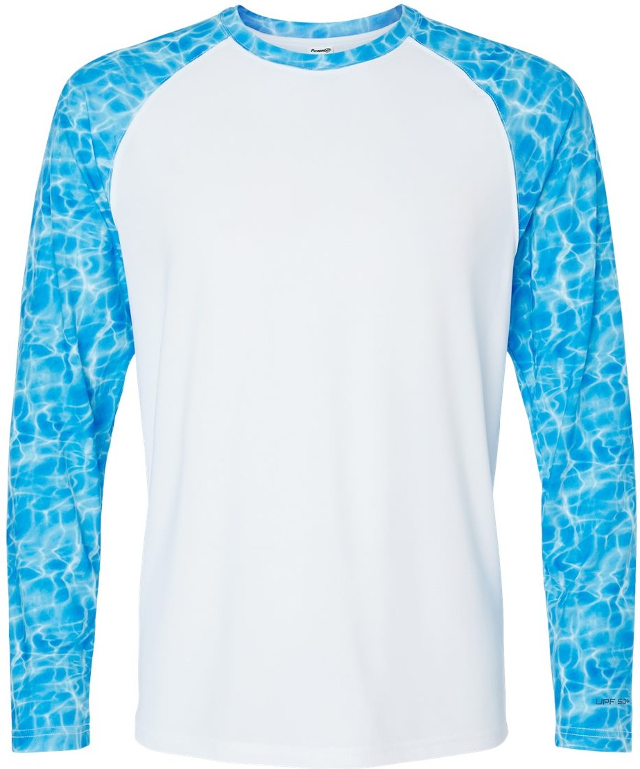 Front View of Blue Water Panama Colorblocked Long Sleeve T-Shirt - 231