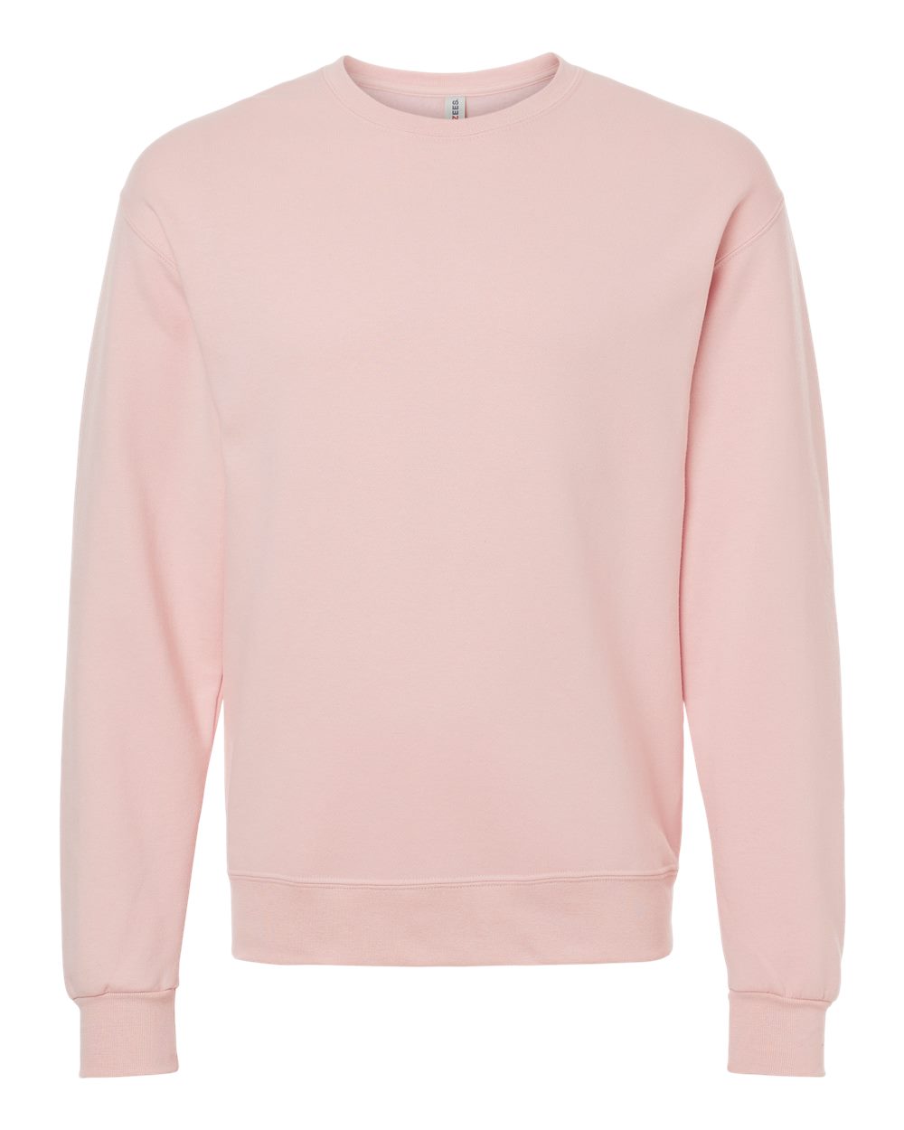 Front View of Blush Pink Ultimate CVC Crewneck Sweatshirt - IC48MR