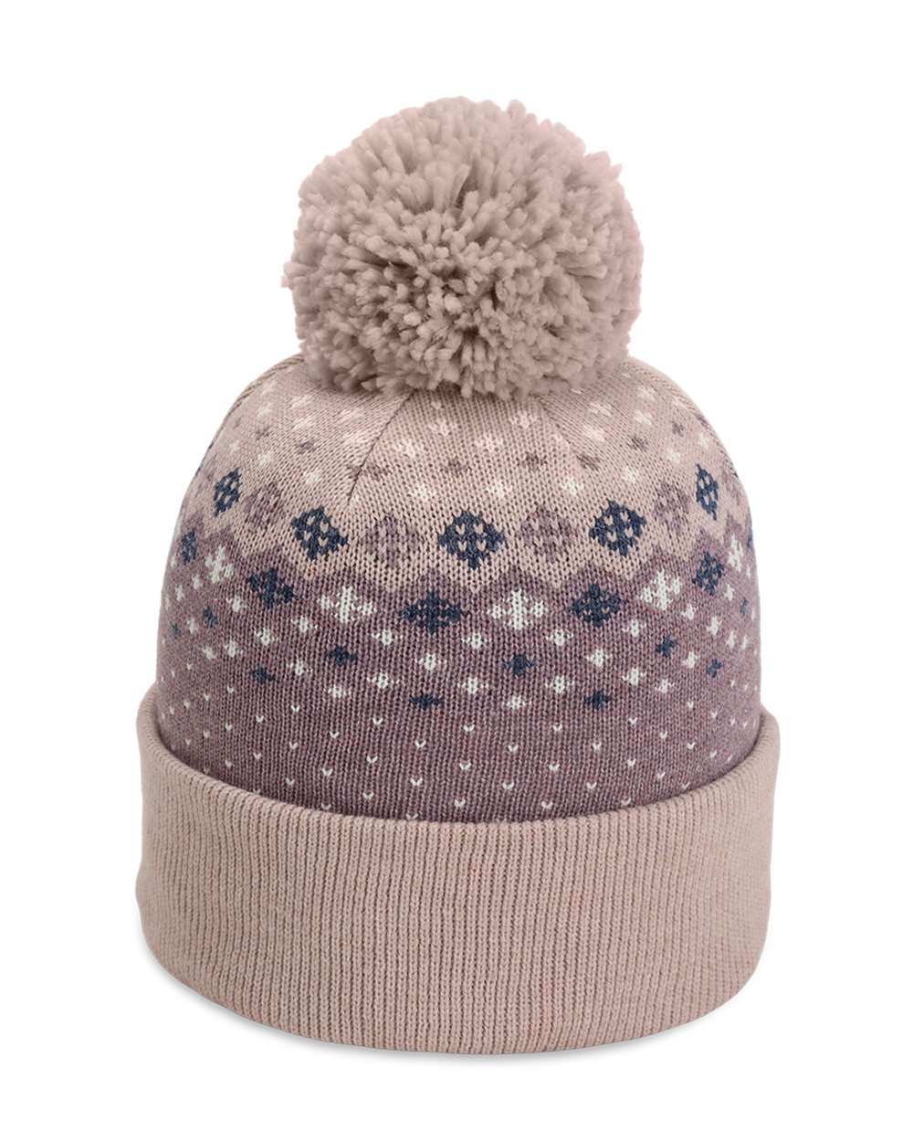 Front View of Blush The Baniff Cuffed Beanie - 6017