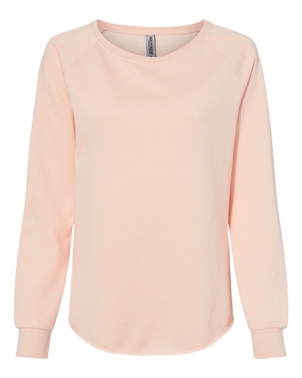 Front View of Blush Women's California Wave Wash Crewneck Sweatshirt - PRM2000