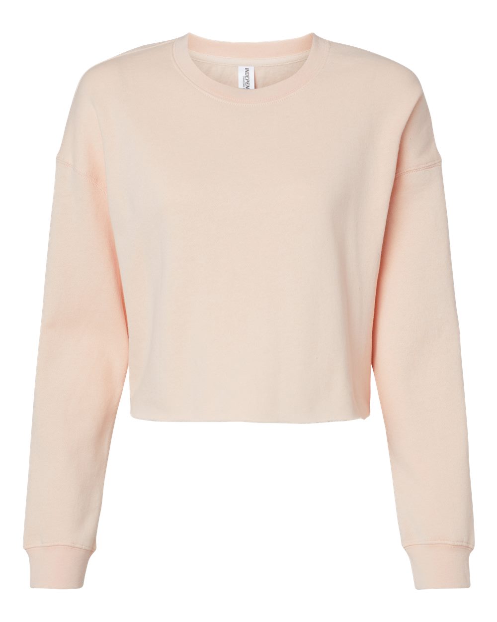 Front View of Blush Women's Lightweight Crop Crewneck Sweatshirt - AFX24CRP