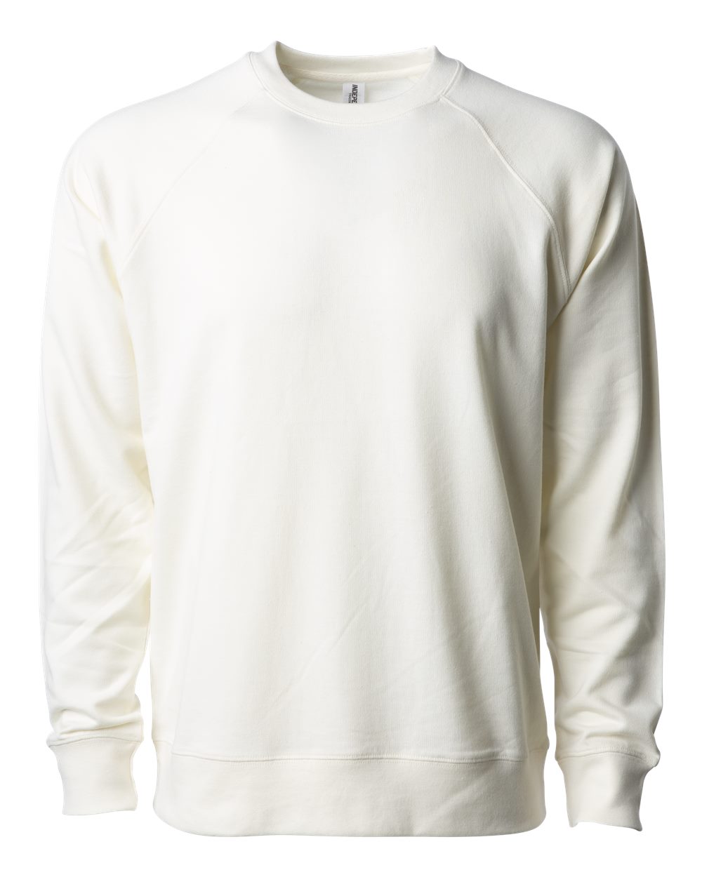 Front View of Bone Icon Lightweight Loopback Terry Crewneck Sweatshirt - SS1000C