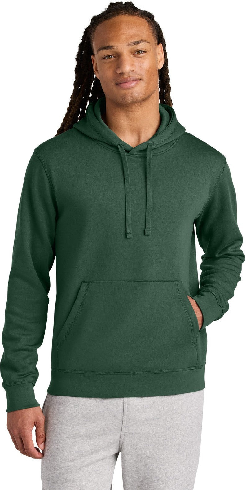 Front View of BottleGrn Stanley/Stella Unisex Drummer 2.0 Hooded Sweatshirt SXU009
