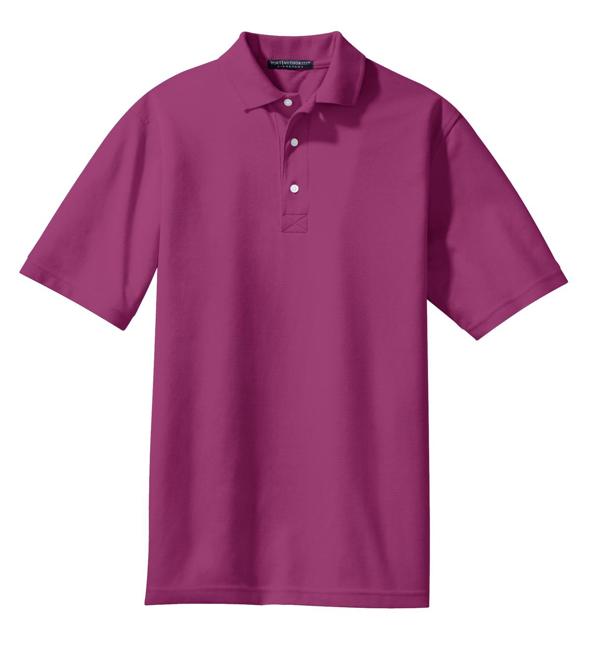 Front View of Boysenbry Pink Port Authority Rapid Dry Polo. K455