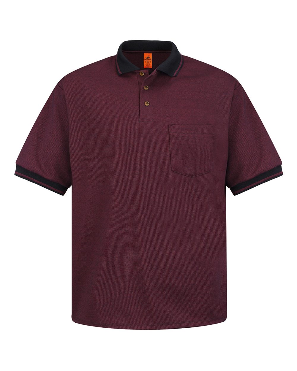 Front View of BR-Burgundy/ Black Performance Knit Twill Shirt - SK52