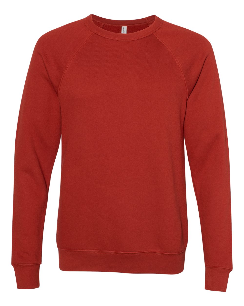 Front View of Brick Sponge Fleece Raglan Crewneck Sweatshirt - 3901