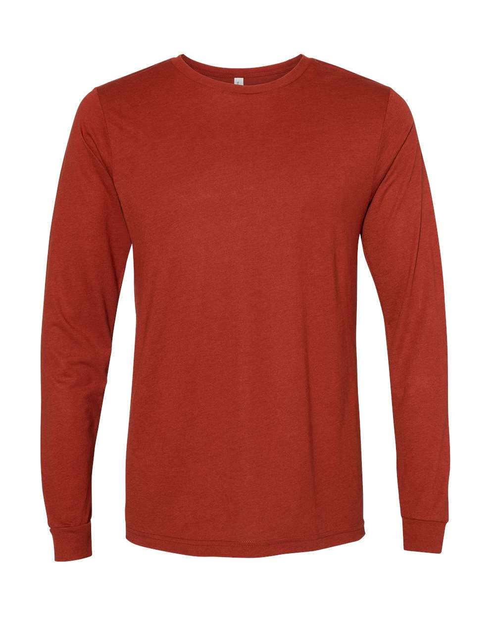 Front View of Brick Triblend Triblend Long Sleeve Tee - 3513