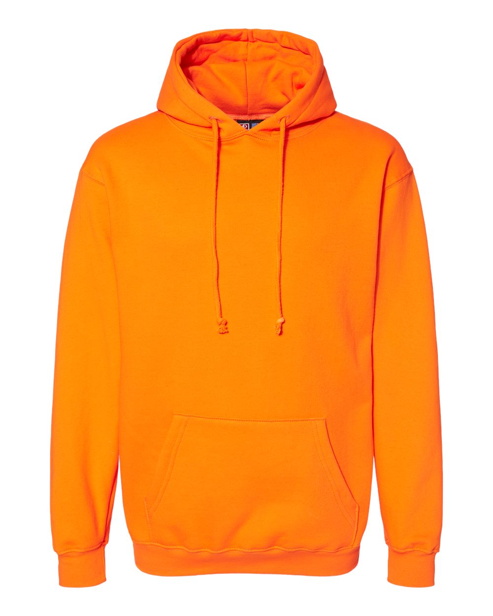Front View of Bright Orange USA-Made Hooded Sweatshirt - 960