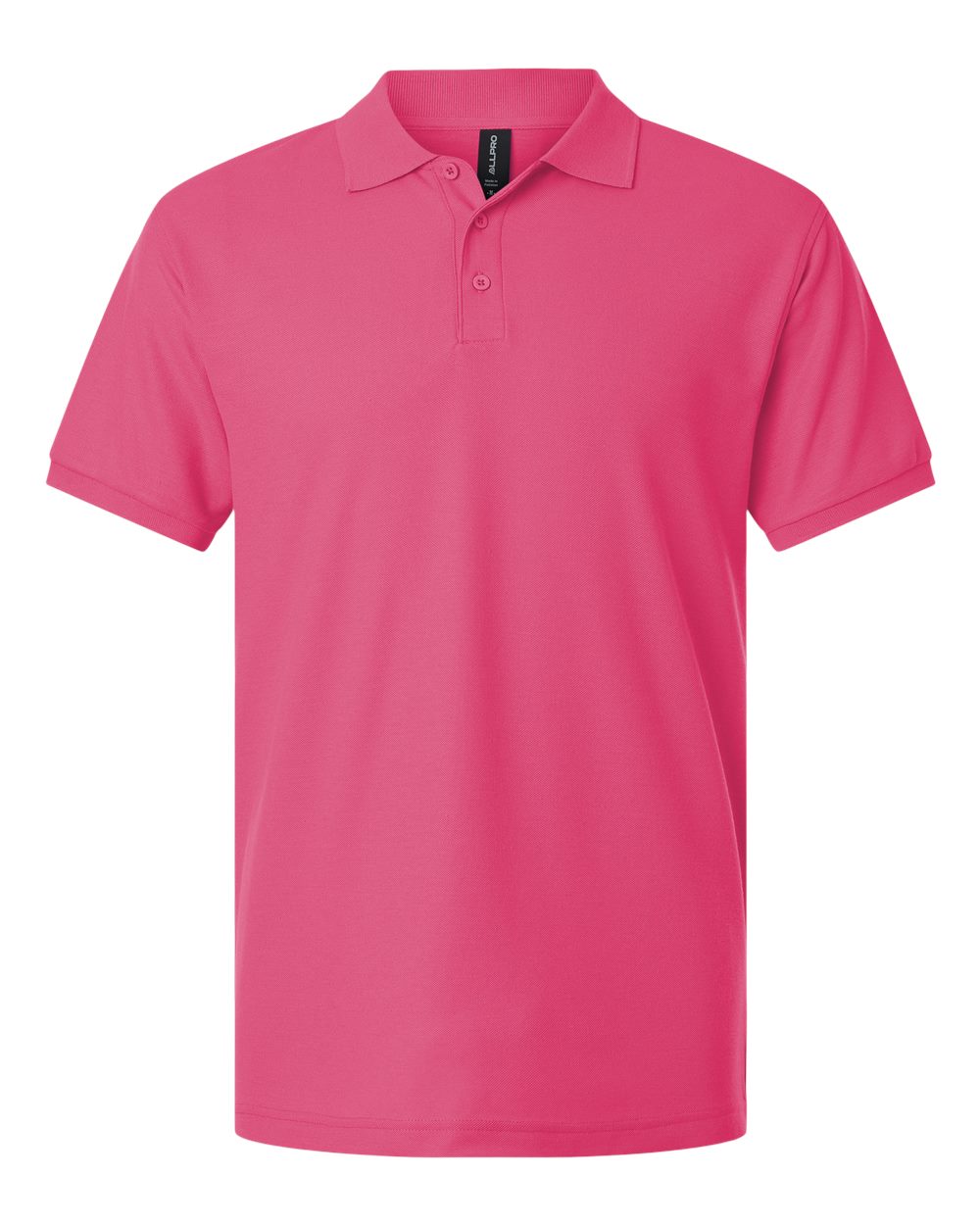 Front View of Bright Pink Pique Polo - 62800